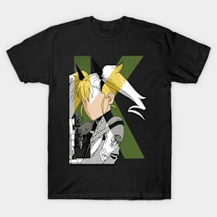 Kikoru shinomiya Kaiju no 8 Anime Manga Characters Blonde hair girl in Cool K Letter KN8-10 T-Shirt